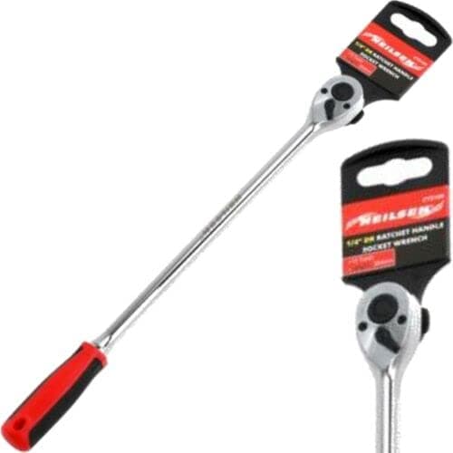 Image of 304mm Extra Long Flexi-Head Ratchet Wrench - 1/4 Drive with 72 Teeth