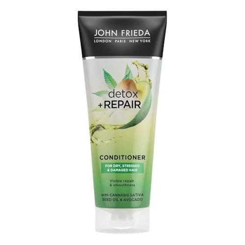 Image of John Frieda Detox & Repair Conditioner 250 Ml, Hydrating And Smoothing Conditioner Dry, Stressed And Damaged Hair With Avocado Oil And Green Tea