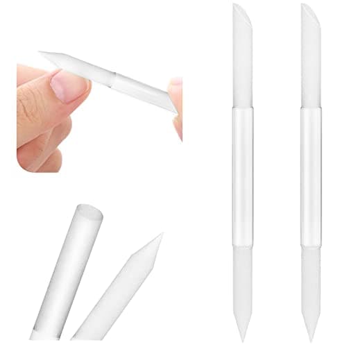 Image of Sibba Glass Cuticle Pusher 2 Pieces Double Sided Nail File Manicure Stick Professional Precision Cuticle Crystal Gel Polish Remover Nail Salons Care Tools Women Abrasive Surface Scraper Cleaner Set