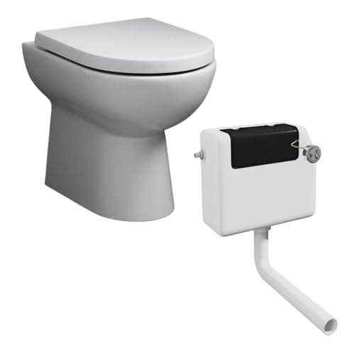 Image of BTW Back to Wall Toilet WC Pan Soft Close Seat Concealed Cistern Floor Fix Kit