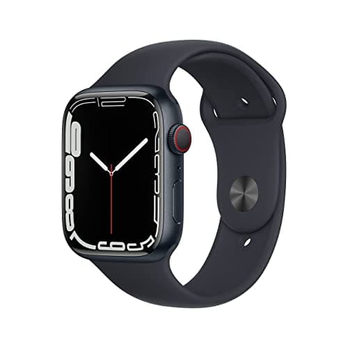 Image of Apple Watch Series 7 (GPS + Cellular, 45MM) Midnight Aluminium Case with Midnight Sport Band (Renewed)