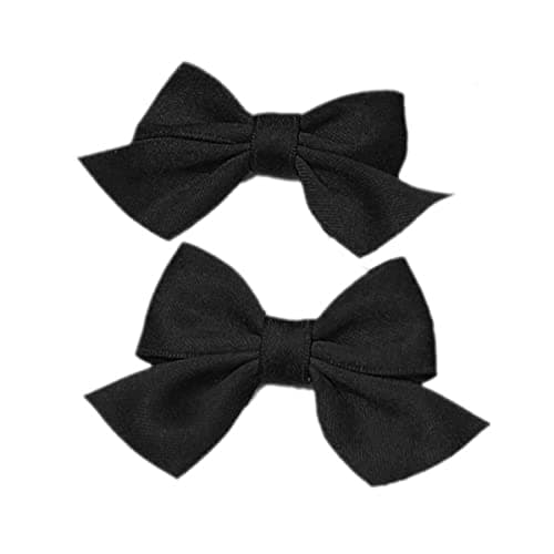 Image of LVGPH 2pcs Hair Bows Alligator Clips Barrettes,Alligator Hair Clips Hair Accessories Bowknot Barrette Small Non-slip Bow Hair Clips Cute Ponytail Barrettes for Adult Teens Wear Clips(Black)