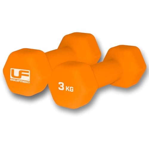 Image of Urban Fitness Neoprene Covered Hex Dumbbells Fitness (Pair) Orange 2 X 3kg, blue, one size, K-REY-UFW034