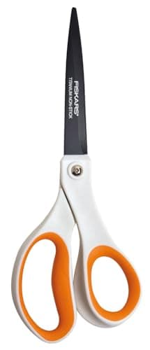 Image of Fiskars Titanium Non-Stick Universal Purpose, Length: 21 cm, Titanium Coating/Stainless Steel Blade/Plastic Handles, White/Orange, 1004721
