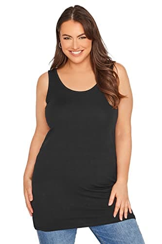 Image of Yours Curve Longline Vest Top - Women's - Plus Size Curve Black