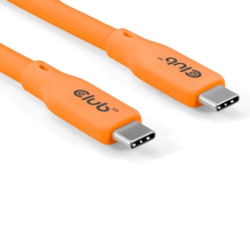Image of Club3D CAC-3000 USB4 Gen2x2 Type-C Bi-Directional Orange 4K60Hz, Data 20Gbps, PD 240W (48V/5A) EPR M/M 2m Orange