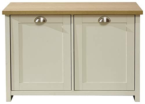Image of GFW Lancaster Shoe Storage Cabinet 4 Shelves Sideboard Hallway Living Cream