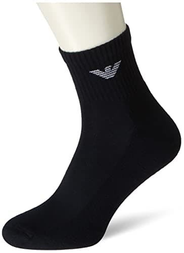 Image of Emporio Armani Men's 3-pack Sporty Terrycloth 3 Pack Short Socks, marine, One Size UK