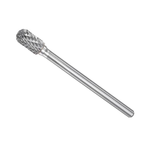 Image of CoCud Tungsten Carbide Rotary Burrs File, 6mm Shank 10mm Dia, Double Cut Cylinder Shape Rotary Burrs Tool with Ball Nose - (Applications: for Metal Carving)