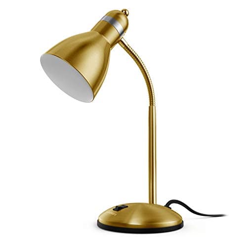 Image of LEPOWER Metal Desk Lamp, Adjustable Goose Neck Table Lamp, Eye-Caring Study Desk Lamps for Bedroom, Study Room and Office (Gold)