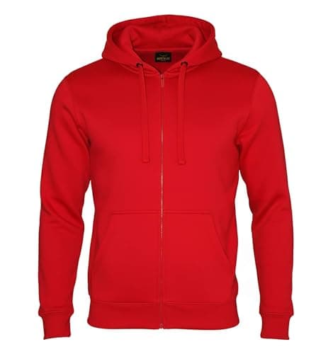 Image of ROCK-IT Apparel man zipped hoodie heavy blend hooded fleece sweater Jacket sweatshirt mens hoody in color red-4X-Large