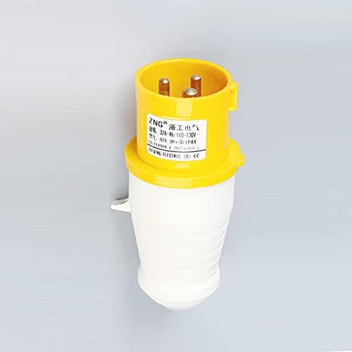 Image of Vogueing Tool IP44 3Pin Industrial Plug & Sockets Yellow & White Industrial Site Plug Surface Mounted Wall Socket(16A 110V Plug)