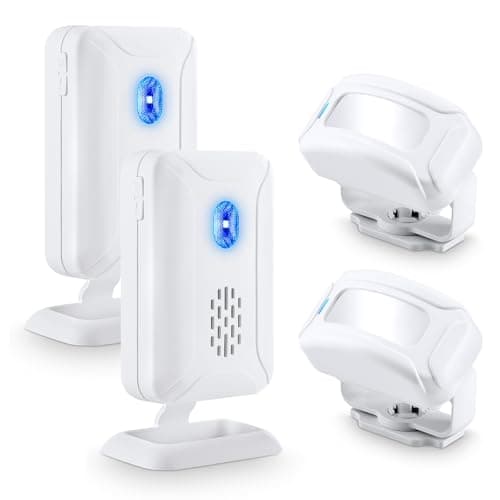 Image of Motion Sensor Doorbell Wireless, NineLeaf Indoor Motion Sensor Alarm for Caregiver Pager, Motion Sensor Door Bell Shop Visitor Alert, Bed Alarms for Elderly with 32 Melodies for Business, Hotel, Home