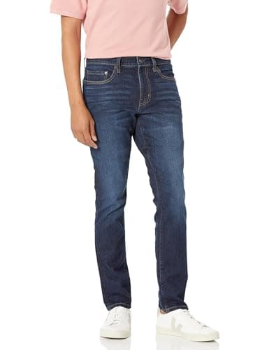 Image of Amazon Essentials Men's Skinny-Fit Stretch Jean - Discontinued Colours, Indigo Wash, 29W / 34L