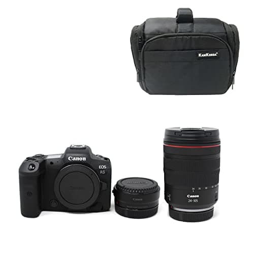 Image of KamKorda R5 Full Frame Mirrorless Camera with RF 24-105 f/4L Lens, EF-EOS R Adapter, 45MP Sensor, 8K Video, Black