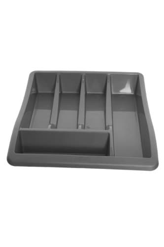 Image of Durable Whitefurze Silver Plastic Cutlery Tray (Branded Item)
