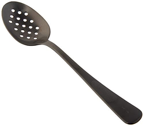 Image of Mercer Culinary Plating Spoon Perforated Bowl 7, Stainless Steel, Black, 27.8 x 4.0 x 2.5 cm, M35161BK