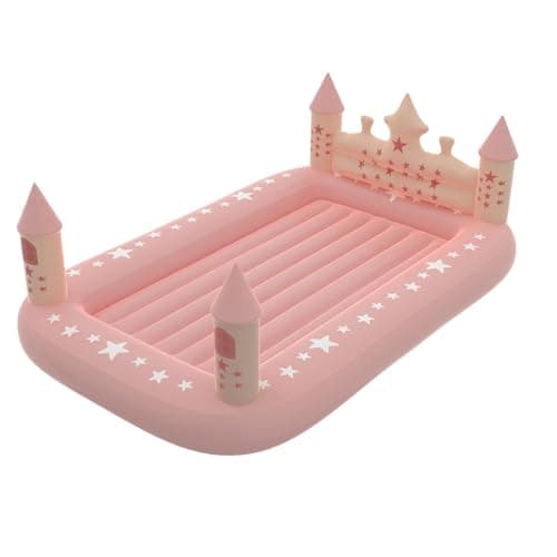 Image of YöL Kids Princess Castle Inflatable Bed - Pink Children's Air Mattress For Sleepovers Slumber Party Birthday Camping Play Time - L155 x W100 x H65cm 50kg Maximum Weight - Bedroom Nursery