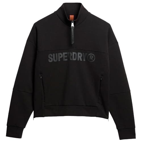 Image of Superdry Active Tech Logo Relaxed Half Zip Sweatshirt L Black