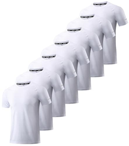 Image of Boyzn 7 Pack Workout Shirts for Men - Men's T-Shirts Dry-Fit Running Tops for Men, Moisture Wicking Breathable Gym T-Shirts for Men, Fitness Athletic Workout Short Sleeve Sport Shirts 7P04-White-2XL
