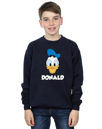 Image of Disney Boys Donald Duck Face Sweatshirt 12-13 Years Navy Blue