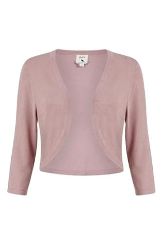 Image of Yumi Blush Knitted Curve Bolero (UK, Alpha, S, Regular, Regular, Blush)