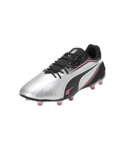 Image of PUMA Unisex King Match Firm Ground/Artifical Ground Football Boots, PUMA Silver-PUMA Black-Sun Struck-PUMA White, 7 UK