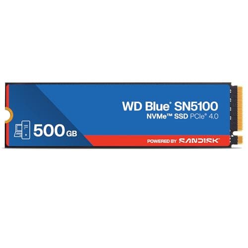 Image of WD Blue SN5100 NVMe SSD 500GB (Up to 6,600 MB/s read speeds, M.2 2280, PCIe Gen 4.0, nCache 4.0, SANDISK 3D CBA NAND technology, Acronis True Image data migration software) POWERED BY SANDISK