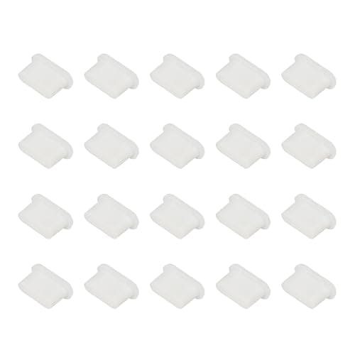 Image of PATIKIL 0.4 Inch USB Type A Dust Plug, 20 Pcs Anti Dust Plug Cover Silicone Charging Cap Port Cover Protector Female End for USB Computer Cell Phone Port Device, White