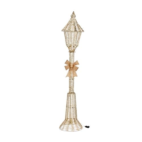 Image of Smart Garden GoldTwist Lamp Post 90 cm – Warm White LED Christmas Outdoor Light – Illuminated Garden Decoration with Auto Timer – Indoor or Outdoor Festive Ornament