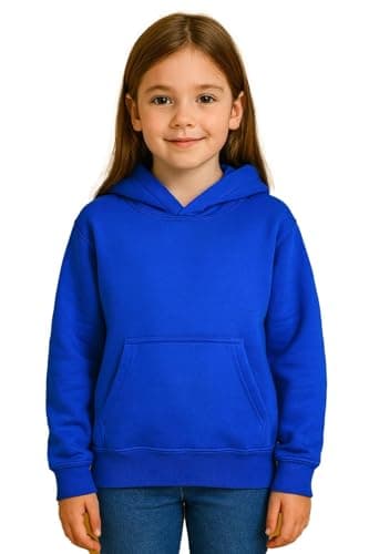 Image of A2Z 4 Kids Girls Boys Plain Sweatshirt Tie Dye Pullover - Plain Sweat Hoodie Royal 7-8
