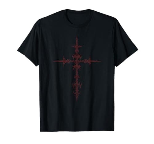 Image of Grunge Alternative Mall Goth Gothic Cross with Thorns T-Shirt