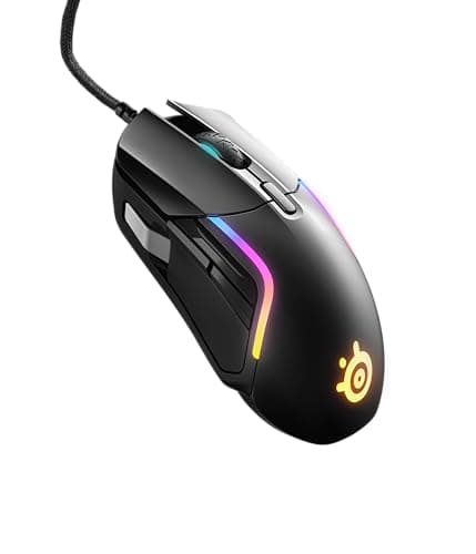 Image of SteelSeries Rival 5 Gaming Mouse with PrismSync RGB Lighting and 9 Programmable Buttons – FPS, MOBA, MMO, Battle Royale – 18,000 CPI TrueMove Air Optical Sensor - Black