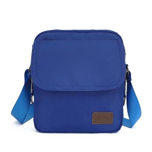 Image of HiRiley Small Crossbody Bag for Men Nylon Messenger Shoulder Satchel Bag Women Side Over the Travel Purse Blue