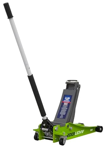 Image of Sealey 2001Lehv Trolley Jack 2Tonne Low Entry Rocket Lift Hi-Vis Green