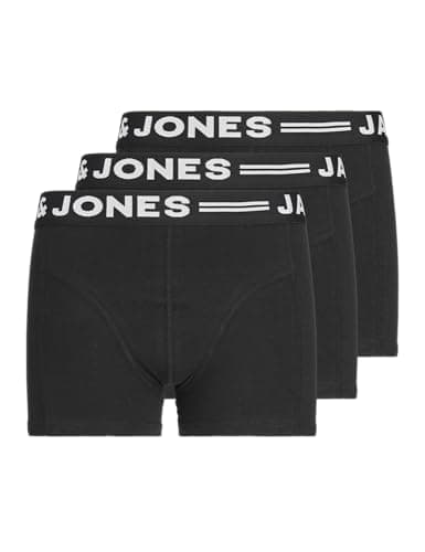 Image of JACK & JONES Boy's Sense Trunks Noos Jnr Pack of 3 Boxer shorts, Black - White, 140