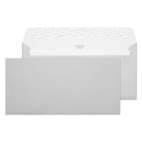 Image of Blake Creative Shine DL+ 114 x 229 mm 130 gsm Peel & Seal Wallet Envelopes (25212) Metallic Silver - Pack of 25