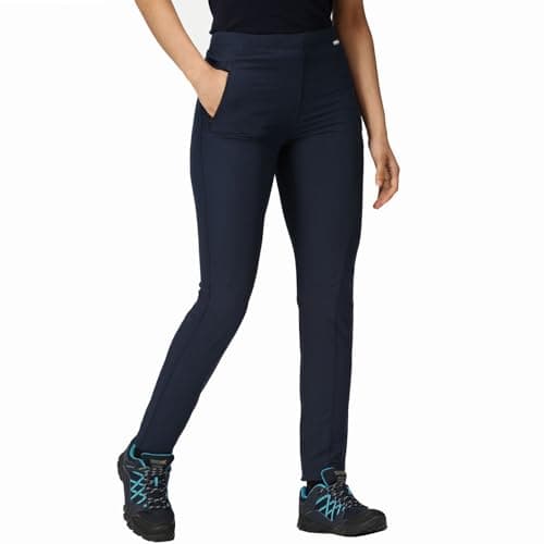 Image of Regatta Pentre Stretch Isoflex Durable Water Repellent Part Elasticated Waist 2 Zipped Pockets Trousers - Navy, 20