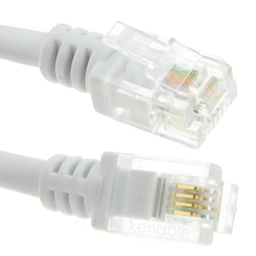 Image of kenable ADSL 2+ High Speed Broadband Modem Cable RJ11 to RJ11 10m White