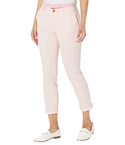 Image of Tommy Hilfiger Women's Relaxed Fit Hampton Chino Pants (Regular and Plus), Ballerina Pink, 16