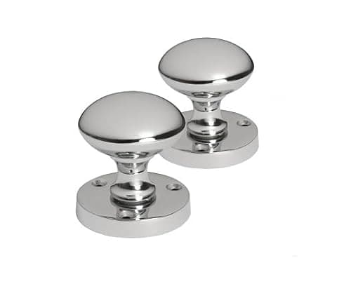Image of Golden Grace Chrome Mortice Sprung Door Knob Set Pack Pair