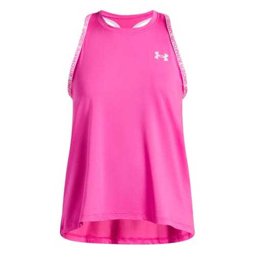 Image of Under Armour Girls' Knockout Tank Top, (653) Rebel Pink / / White, S