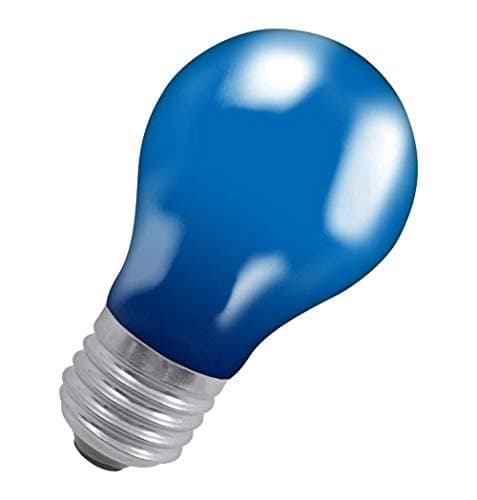 Image of Crompton Lamps 25W GLS ES-E27 Dimmable Colourglazed IP65 Blue 10lm ES Screw E27 Incandescent Coloured Outdoor External Festoon Light Bulb