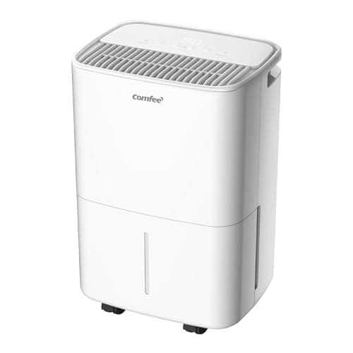 Image of COMFEE' Aqua Dry 12L/DAY Dehumidifier for Home with 2.5L Water Tank, Low Noise Level, Drain Hose, and Continuous Drainage, Smart Dry Model, Ideal for Bedroom, Bathroom, Laundry Drying, Attic, Basement