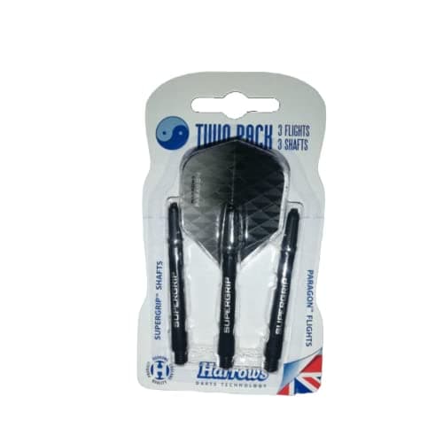 Image of HARROWS TWIN PACK STEMS + FLIGHTS BLACK - MEDIUM