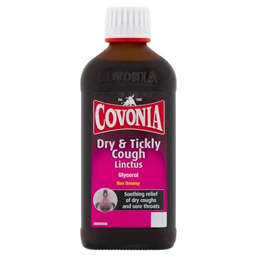 Image of Covonia Dry & Tickly Cough Linctus,Soothes And Provides Relief From Dry Coughs And Sore Throats,Non Drowsy,Cough Syrup,Suitable For Vegetarians,Cold And Flu Relief, 180ml (Always read Label First)