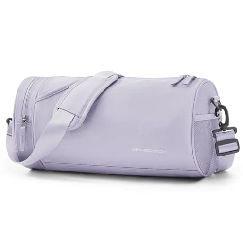 Image of SZSYCN Gym Duffle Bag with Shoe Compartment for Men Women Fitness Holdall Barrel Sports Bags Swimming Yoga Badminton Tennis Luggage Weekender Light Weight Dry&Wet Bags Purple