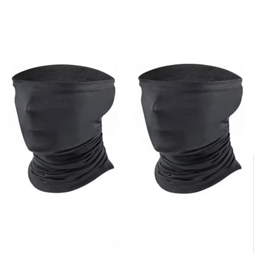 Image of 2 Pack Cooling Neck Gaiter Face Cover Black Snood, Multi-Functional Cycling Face Mask, Elastic Tube Scarf Balaclava Face Covering with UV Protection for Running Cycling Outdoor Sports Men Women