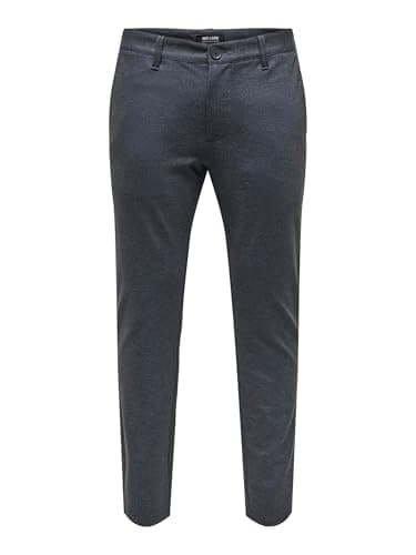 Image of ONLY & SONS Men's ONSMARK Check Pants HY GW 9887 NOOS Trouser, Dress Blues, 29 W/32 L