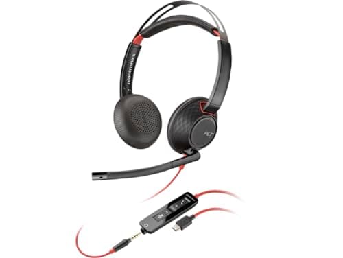 Image of Poly Blackwire 5220 Stereo USB-C Headset +3.5mm Plug +USB-C/A Adapter
